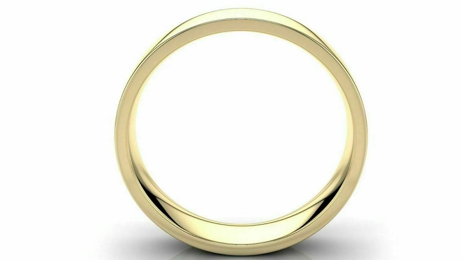 14k Solid Gold 6mm Comfort Fit Wedding Flat Band in 14k Yellow Gold All sizes 