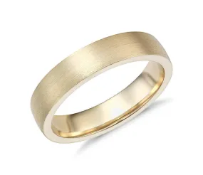 14k Solid Gold Matte Low Dome Comfort Fit Wedding Ring 5mm Custom Size Available