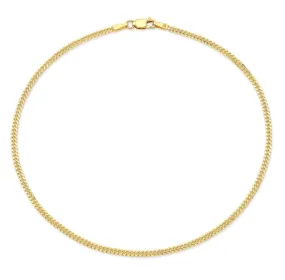 14K YELLOW GOLD MINI MIAMI CUBAN LINK ANKLET 10