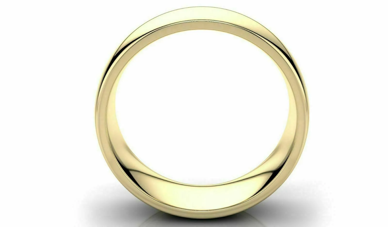 18k Solid Gold 7mm Comfort Fit Wedding Flat Band in 18k Yellow Gold All sizes 