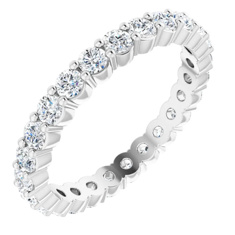 2mm 14K White Gold & Diamond Eternity Standard Fit Band