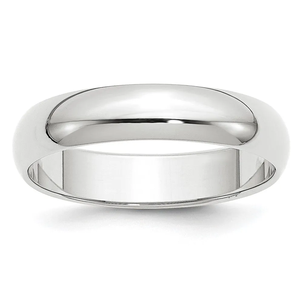 2mm to 6mm Platinum Polished Half Round Standard Fit Band