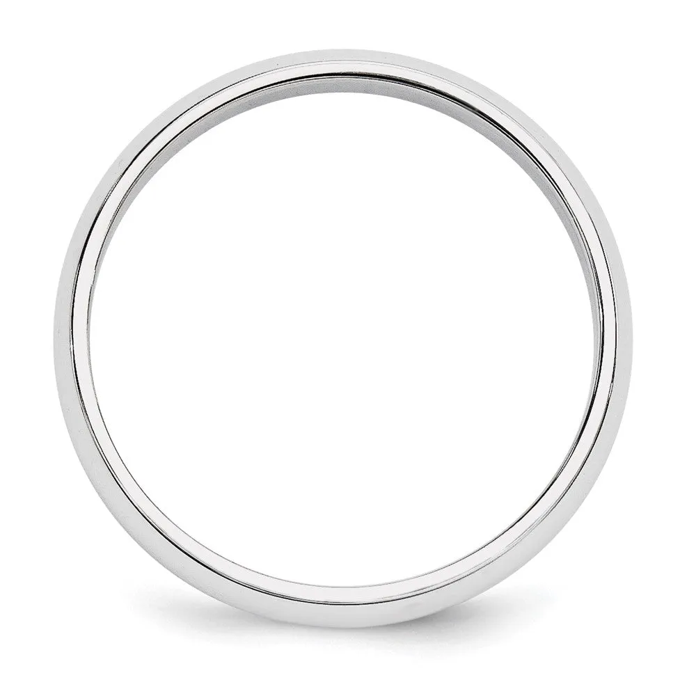 2mm to 6mm Platinum Polished Half Round Standard Fit Band