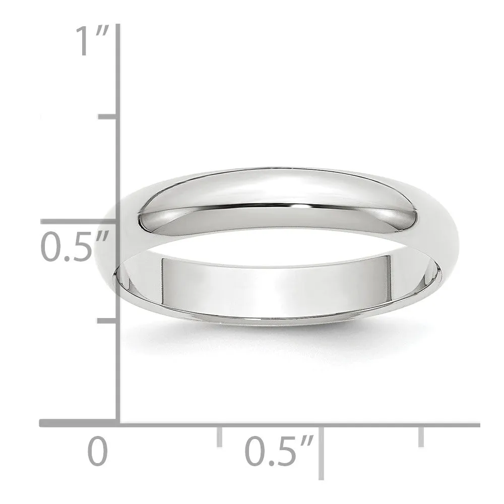 2mm to 6mm Platinum Polished Half Round Standard Fit Band