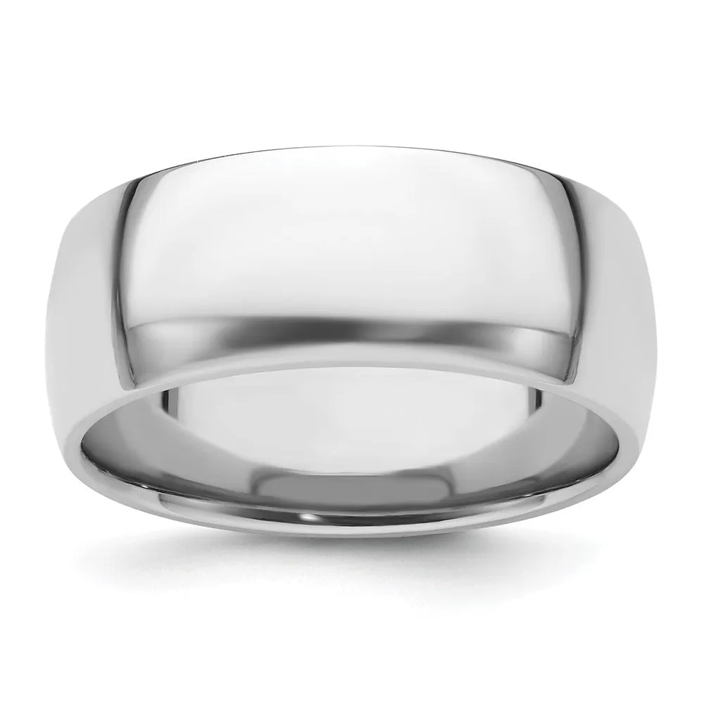 3mm to 8mm Platinum Light Weight Polished Domed Comfort Fit Band