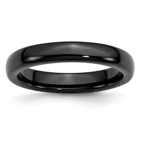 4mm Black Ceramic Polished Domed Standard Fit Band