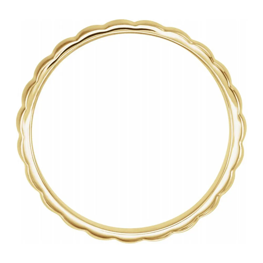 6mm 14K Yellow Gold Polished Grooved Standard Fit Band