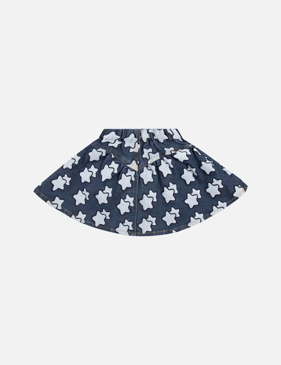 Allover Star Print Regular Fit Denim Skirt