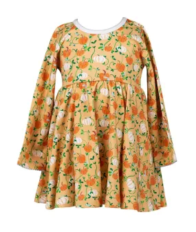 Autumn Vine Long Sleeve Twirl Dress