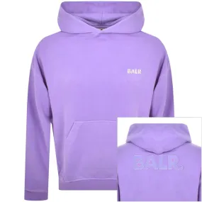 BALR Joey Box Satin Logo Hoodie Purple