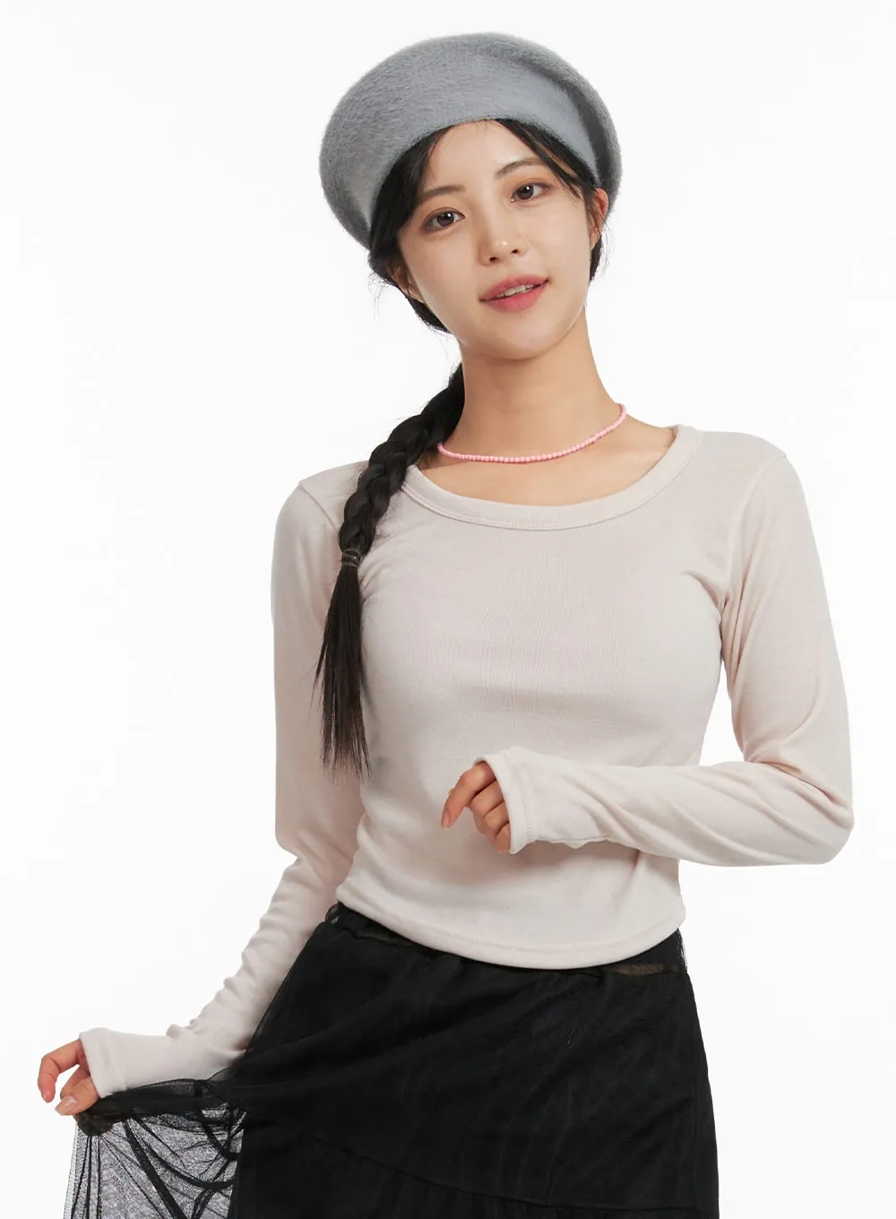 Basic Slim Fit Long Sleeve Top OF420