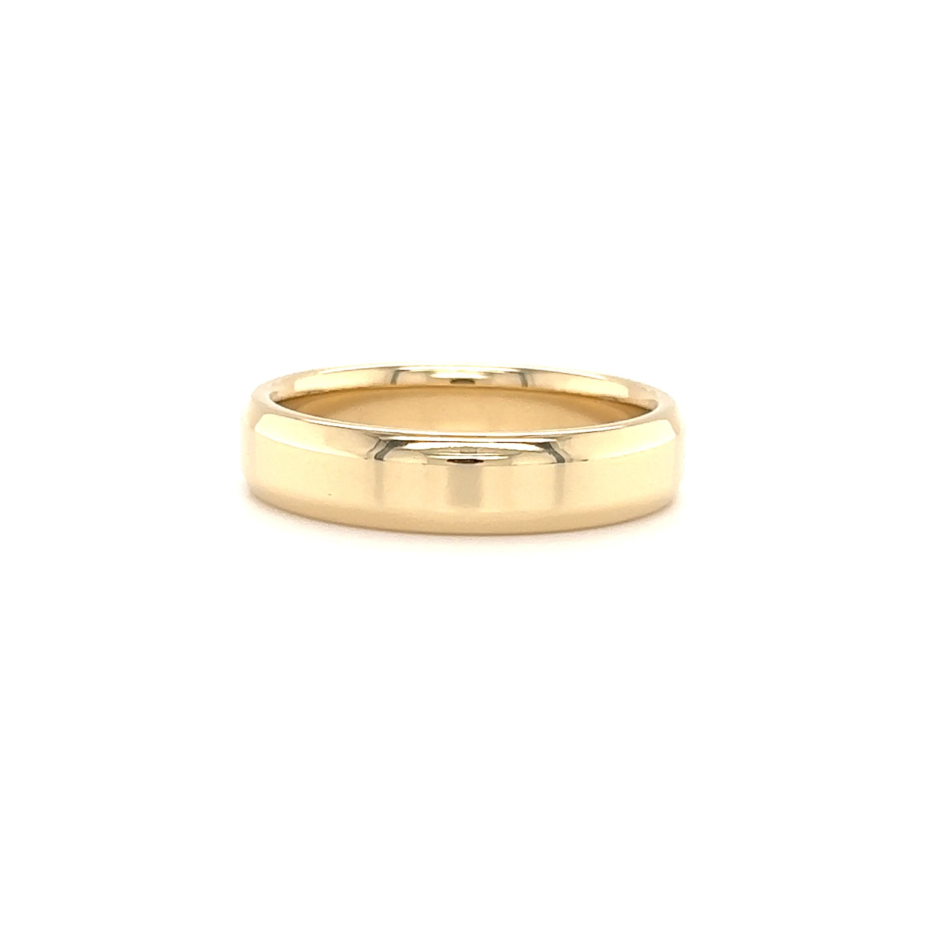 Beveled Edge 5mm Ring with Comfort Fit in 14K Yellow Gold