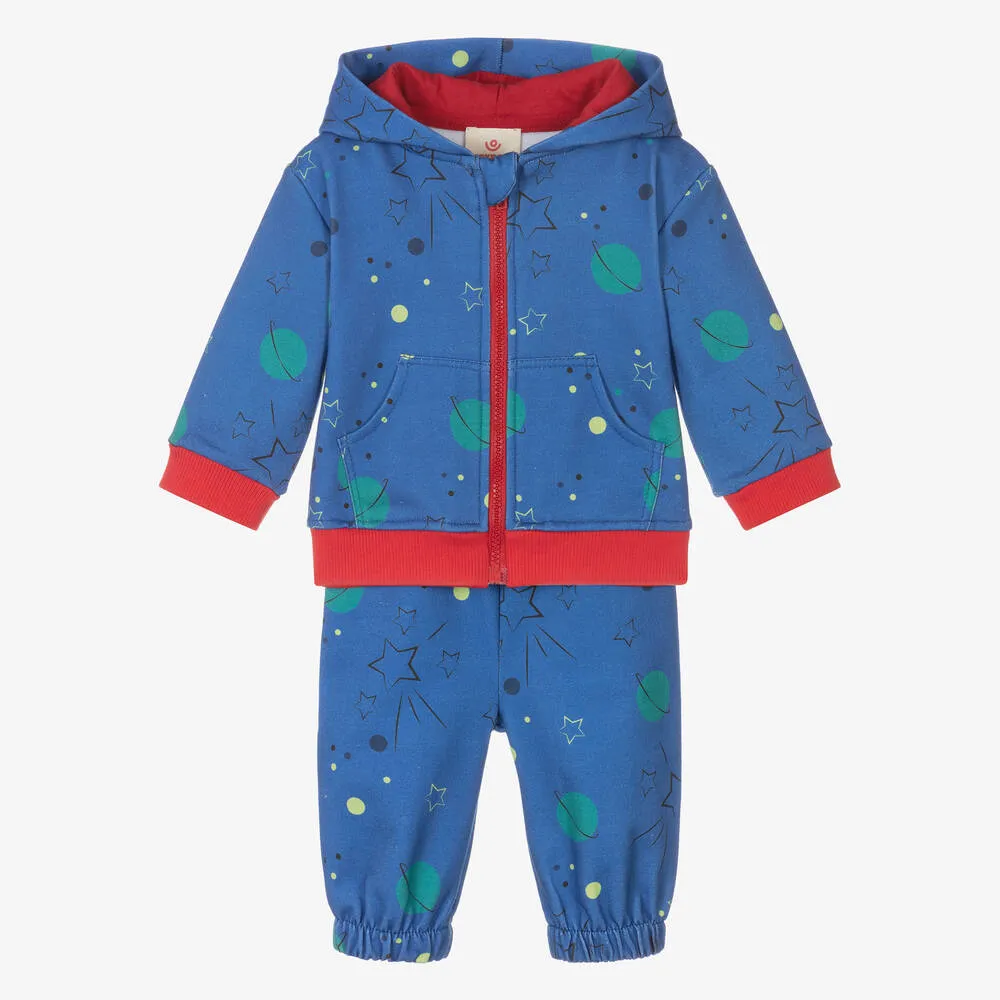 Blue Cotton Planet & Stars Baby Tracksuit