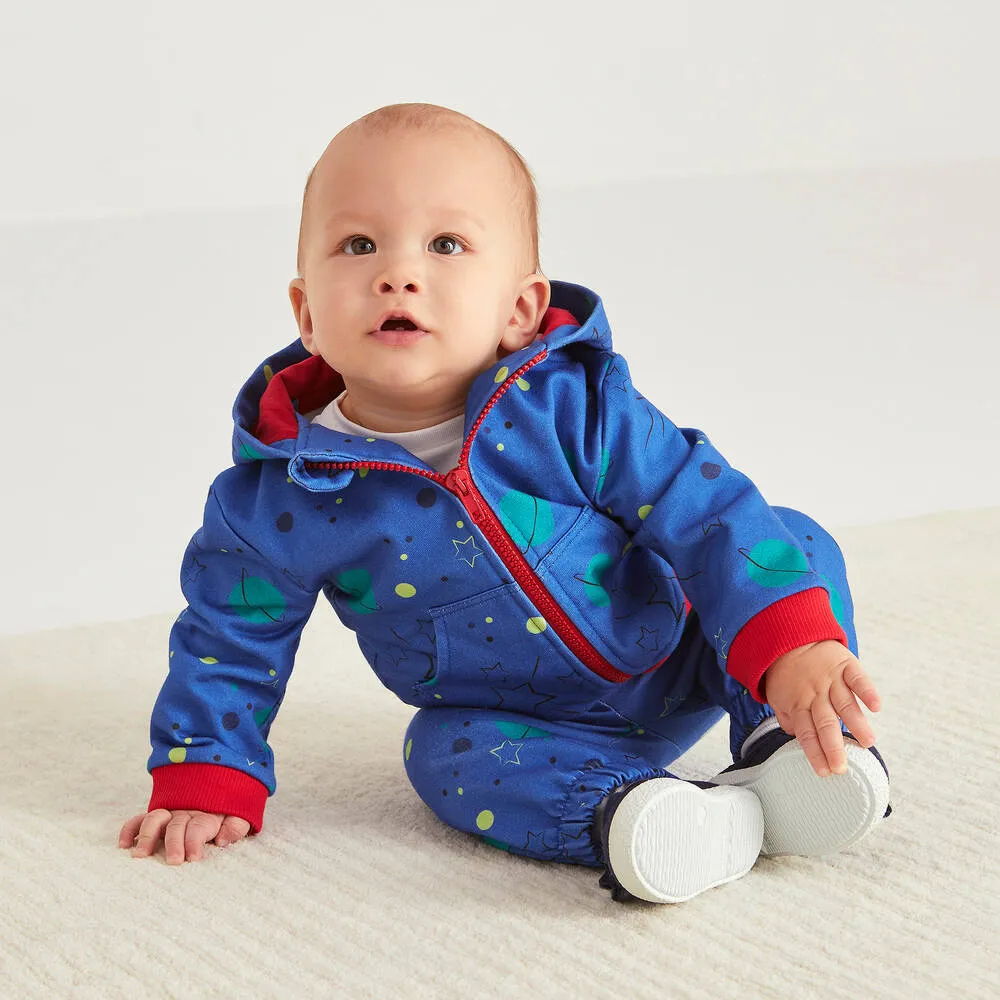 Blue Cotton Planet & Stars Baby Tracksuit