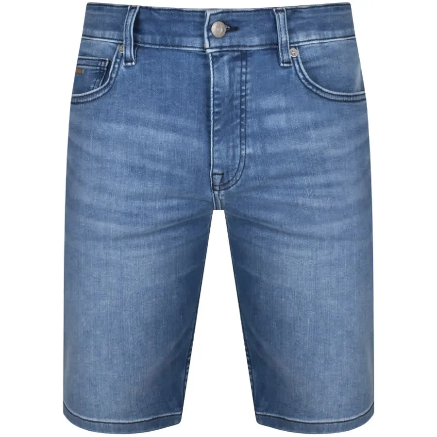 BOSS Delaware Slim Denim Shorts Blue