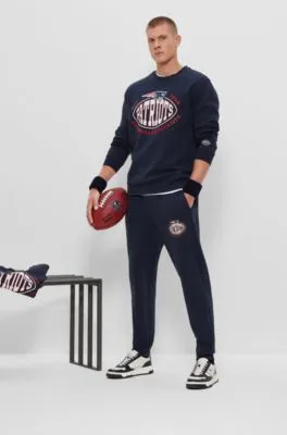 BOSS x NFL cotton-blend tracksuit bottoms with collaborative branding