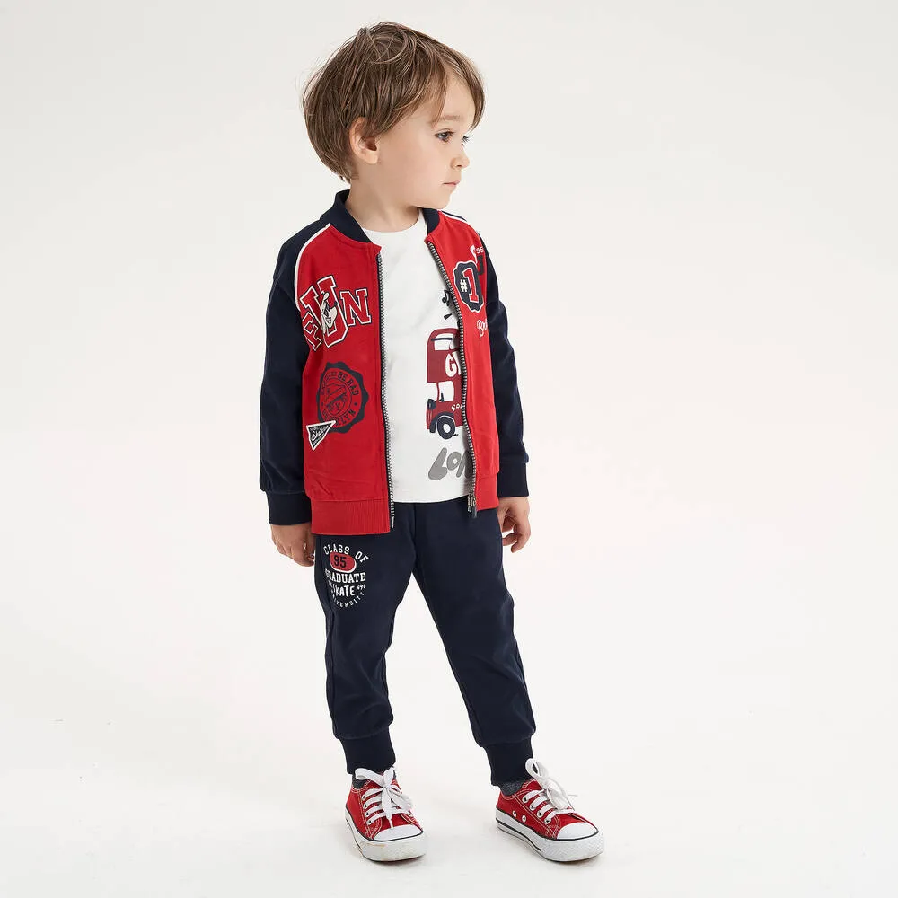 Boys Red & Navy Blue Tracksuit