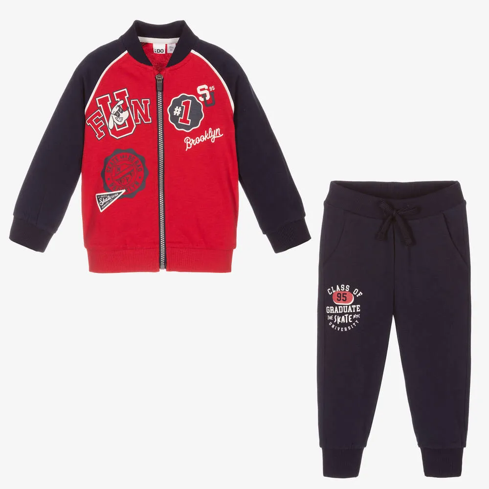 Boys Red & Navy Blue Tracksuit