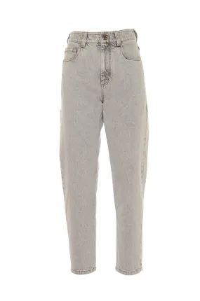 Brunello Cucinelli Button Detailed Tapered Leg Jeans