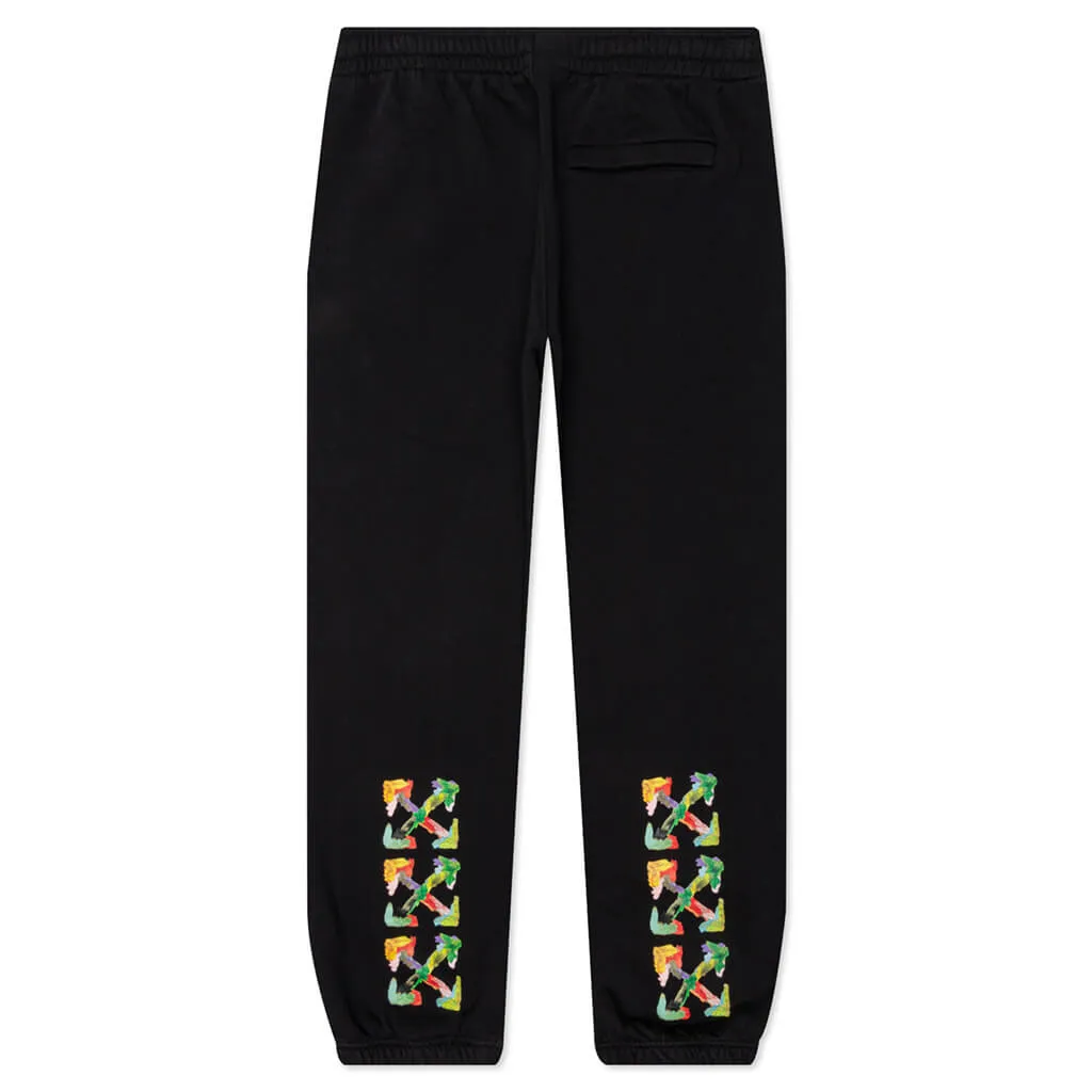 Brush Arr Slim Sweatpants - Black/Multi