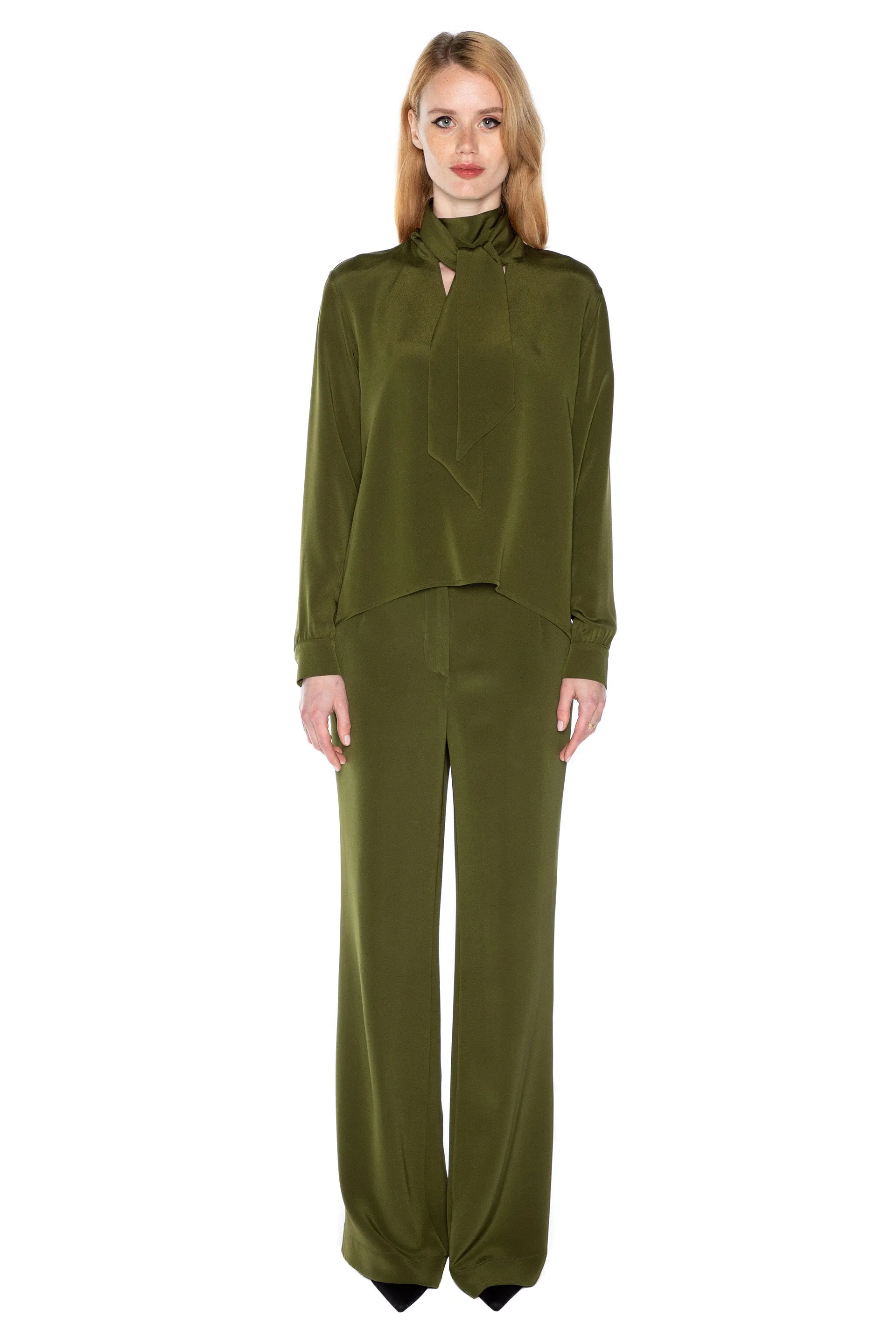 'CALIFORNIA SAGE' SLIM KEITH TIE BLOUSE