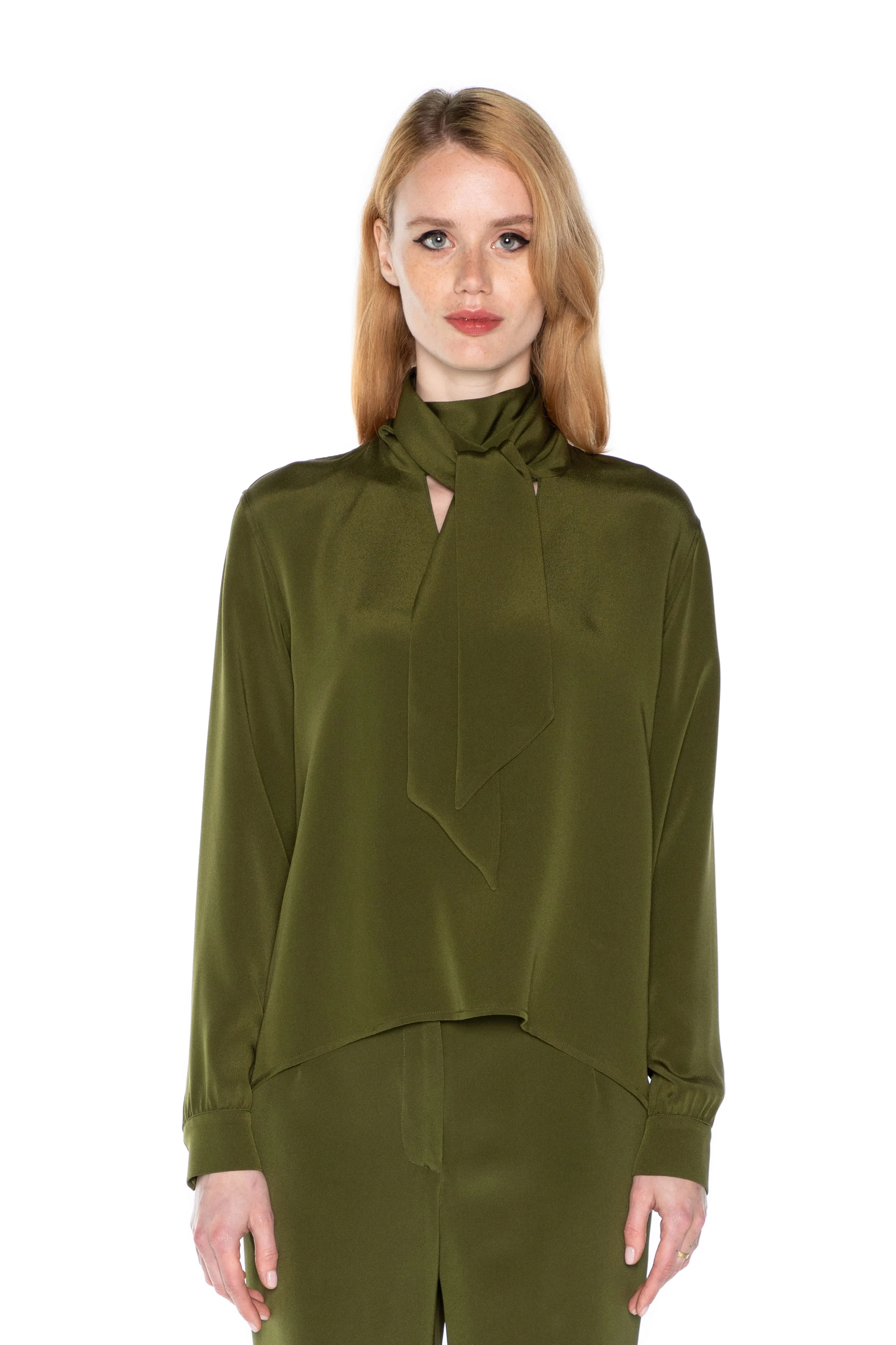 'CALIFORNIA SAGE' SLIM KEITH TIE BLOUSE