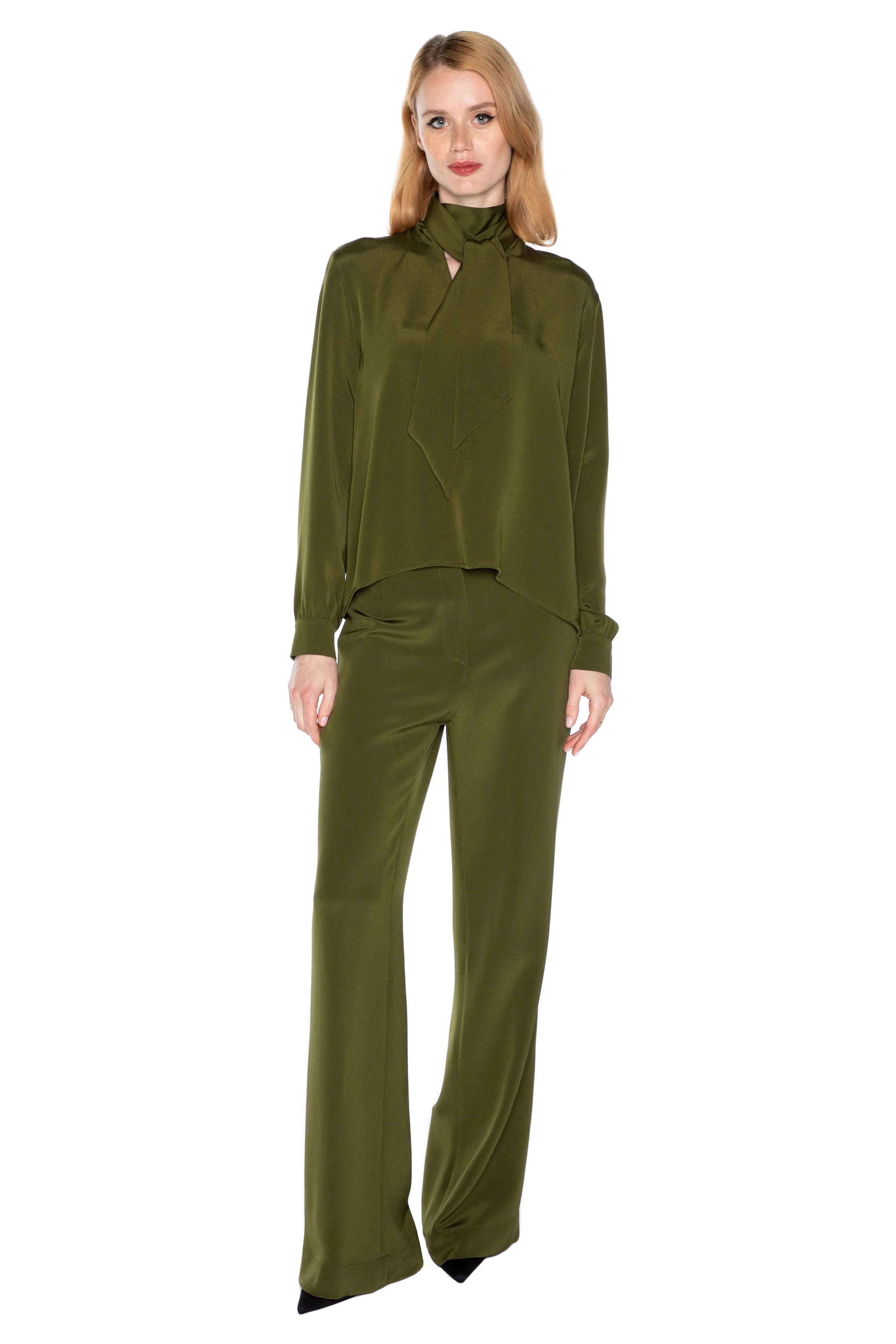 'CALIFORNIA SAGE' SLIM KEITH TIE BLOUSE