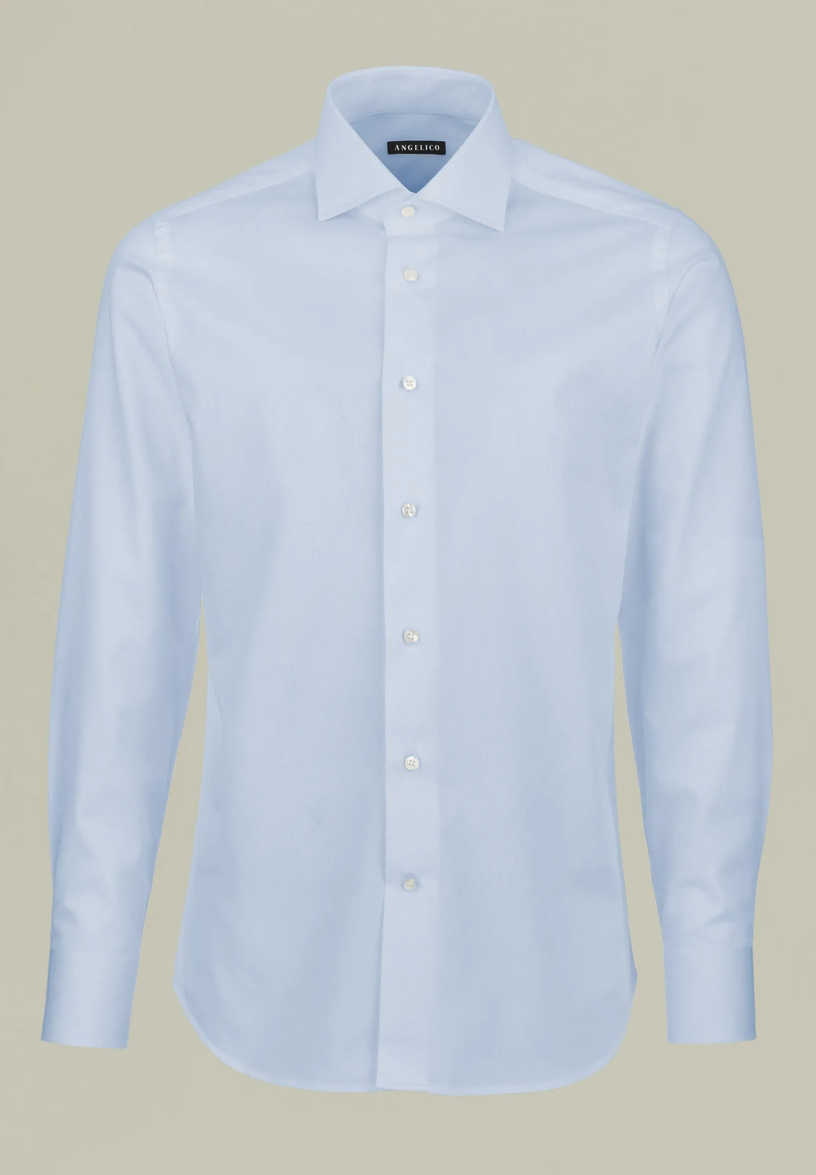 Camicia azzurra twill collo francese slim