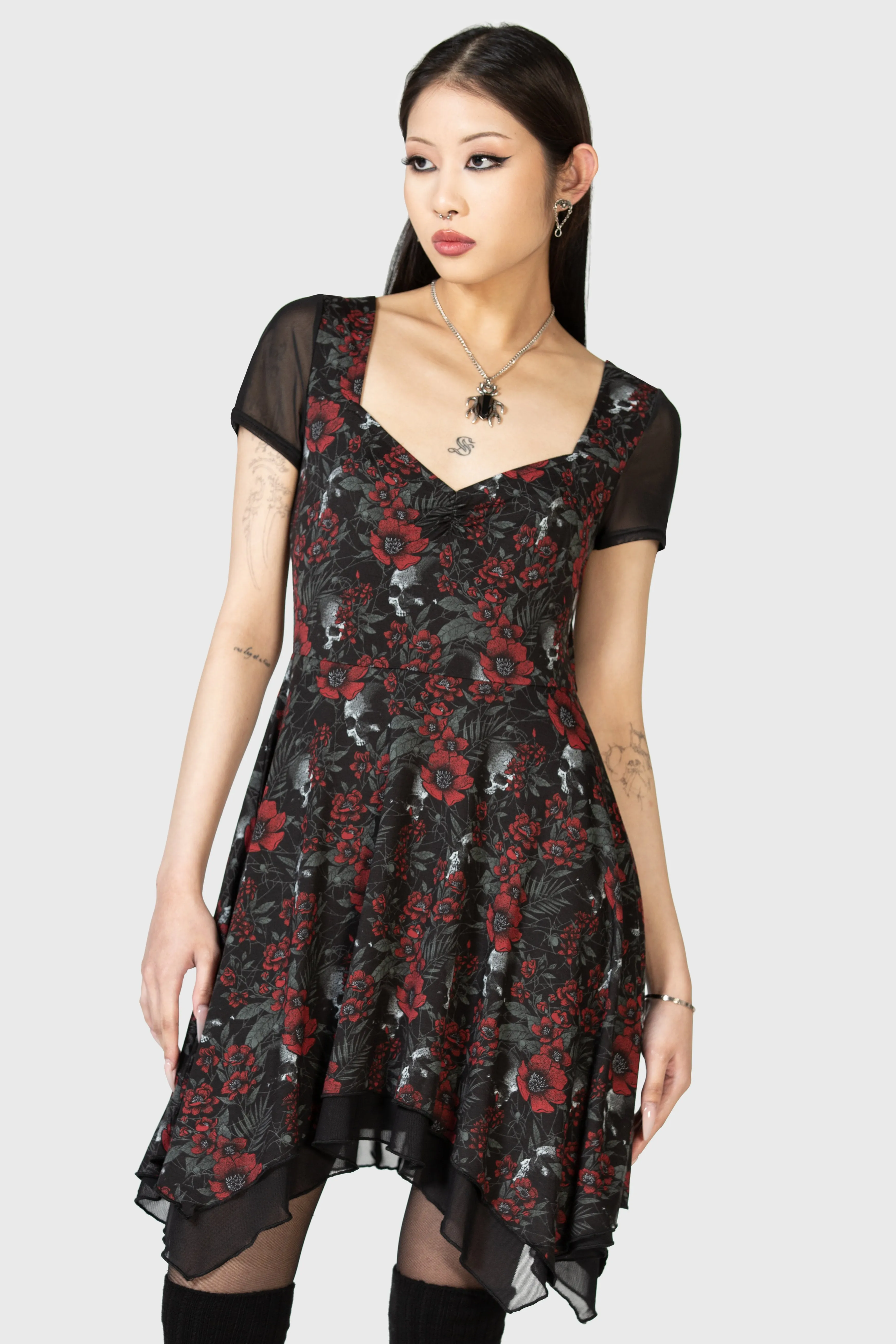 Crimson Decay Mini Dress