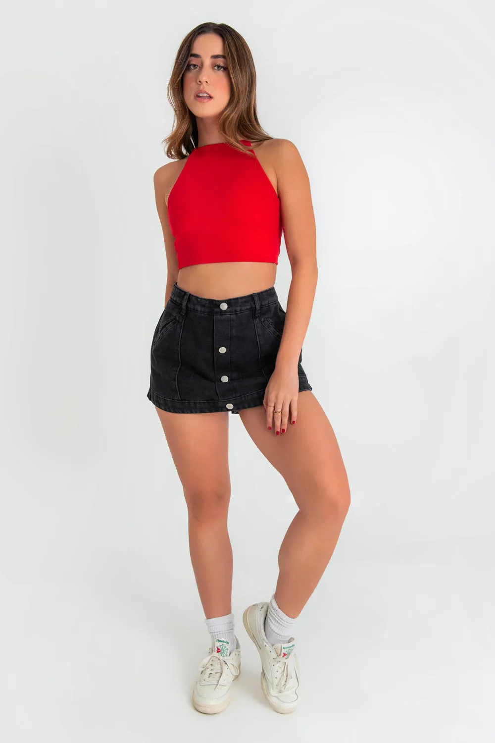 Crop top de tirantes cruzados escote espalda