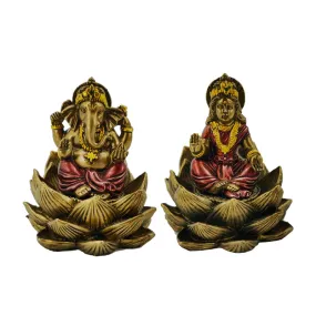 Decorative Ganesh & Lakshmi Set of 2 - Lotus GAN22