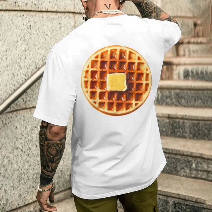 Easy Halloween Costume Waffle Group Breakfast Waffle Men's T-shirt Back Print