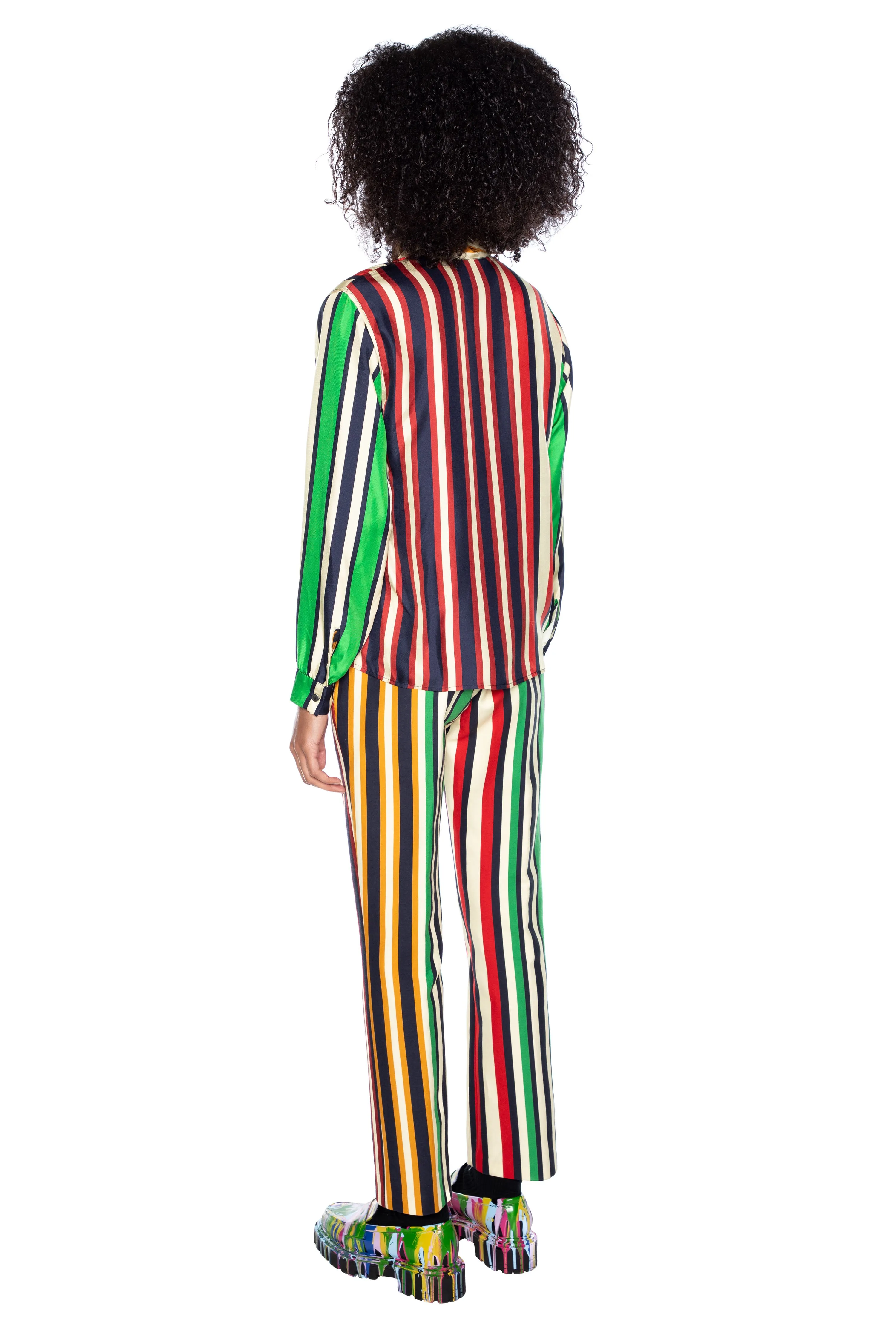 'ETON STRIPE' SLIM KEITH TIE BLOUSE