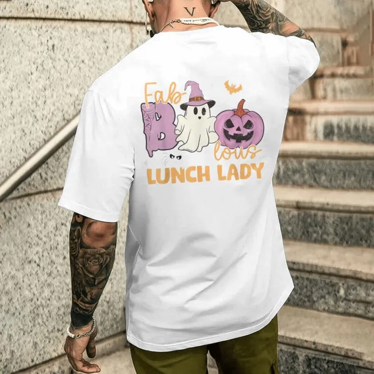 Faboolous Lunch Lady Halloween Ghost Fabulous Costume Men's T-shirt Back Print