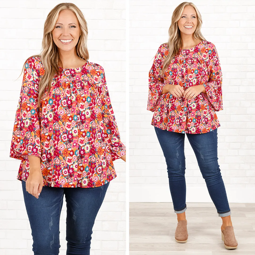 Falling Back Top, Magenta Multi