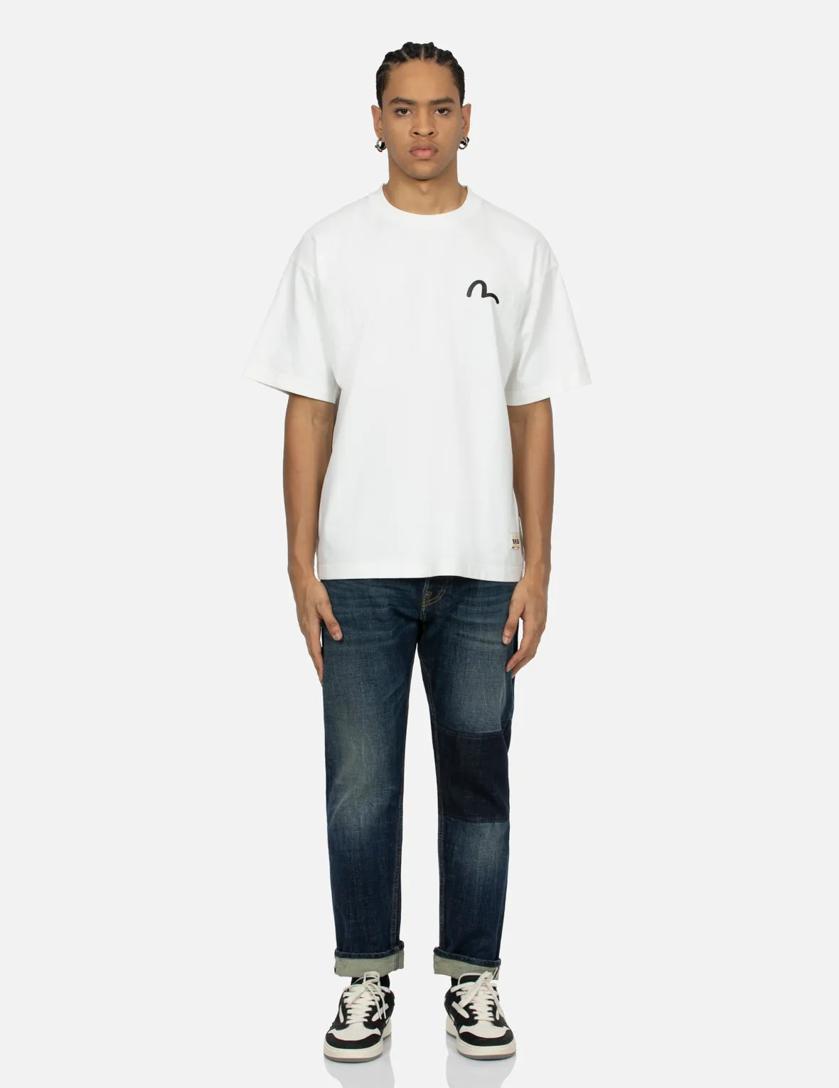 Foam Line Kamon and Seagull Daicock Print Loose Fit T-shirt