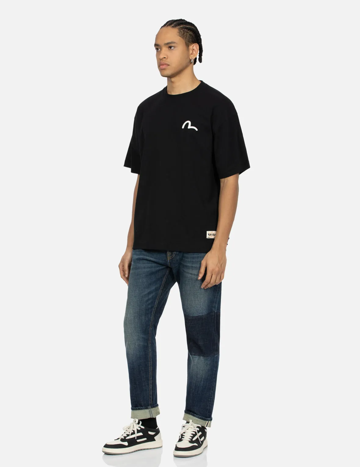 Foam Line Kamon and Seagull Daicock Print Loose Fit T-shirt