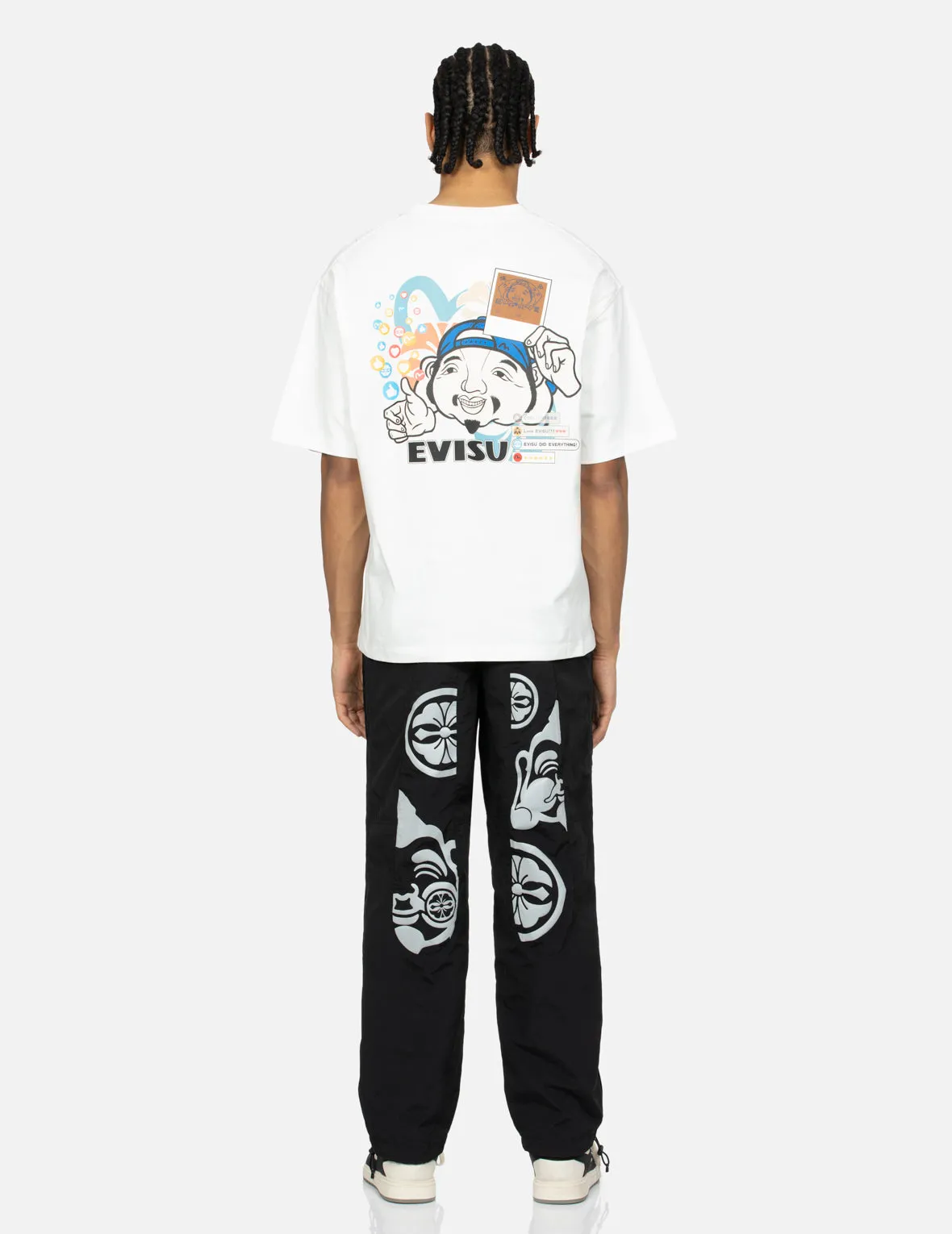 Godhead and Kamon Cutout Daicock Print Relax Fit Joggers