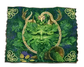 Green Man Cernunnos Tattered Wood Print