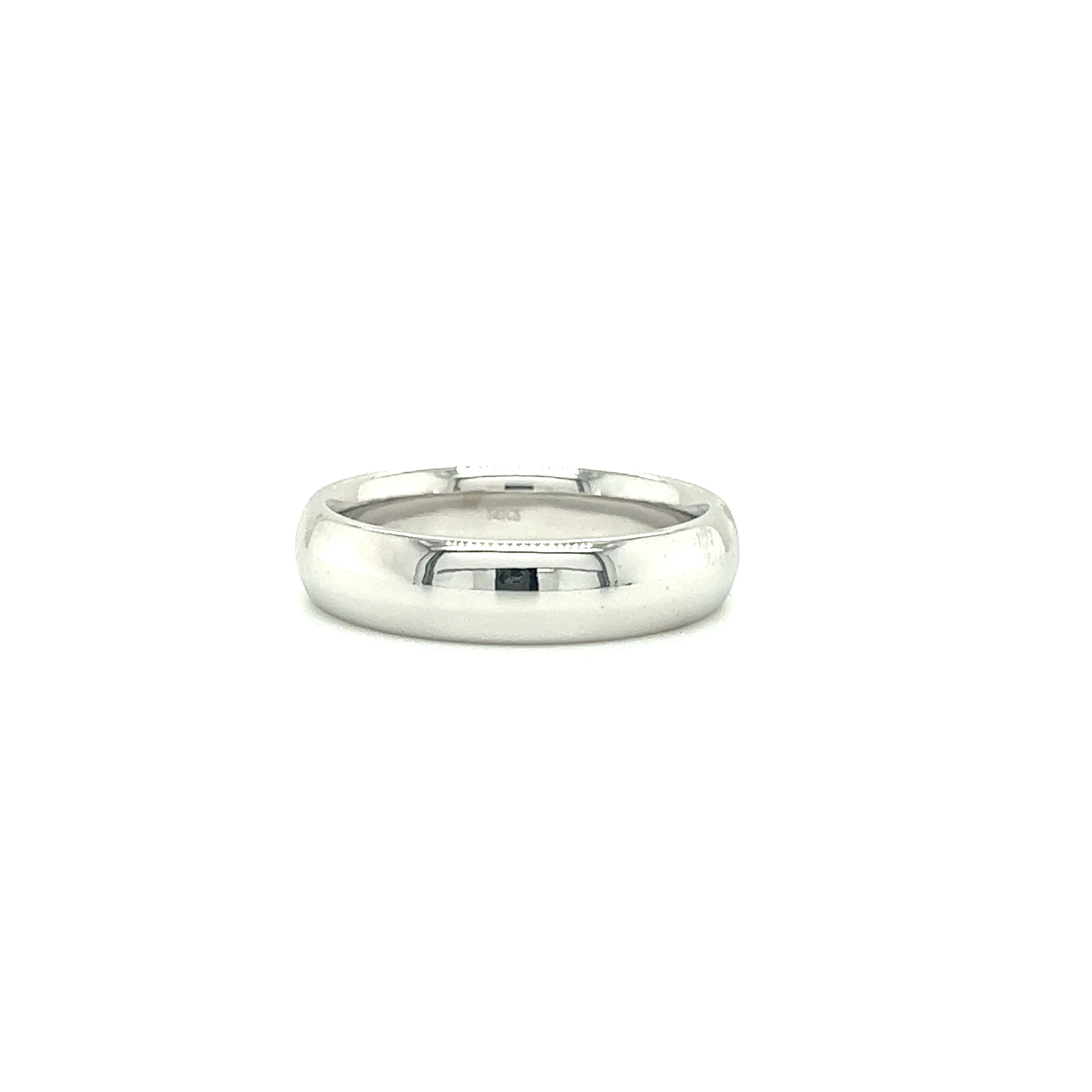 Half Round 5mm Ring with Comfort-fit in 14K White Gold