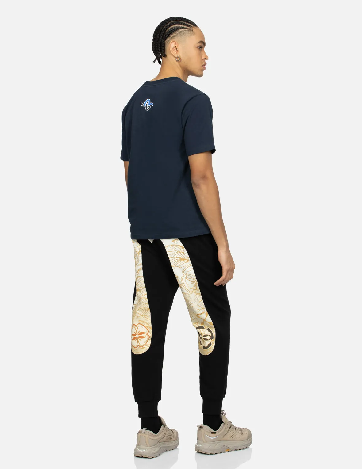 Hanafuda Pattern Daicock Print Regular Fit Sweatpants