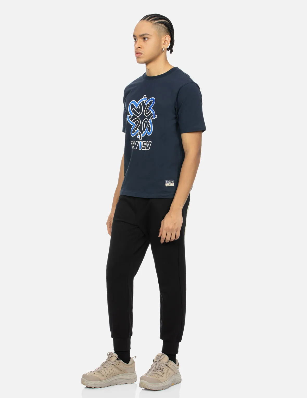 Hanafuda Pattern Daicock Print Regular Fit Sweatpants