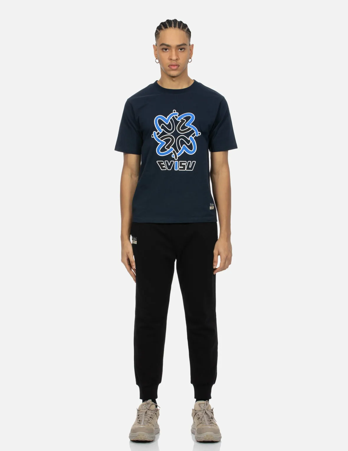 Hanafuda Pattern Daicock Print Regular Fit Sweatpants