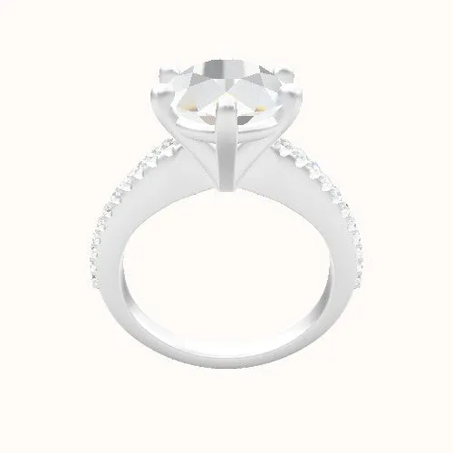 Illusion Set Shank Engagement Ring With High Set Six Prong Head