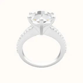 Illusion Set Shank Engagement Ring With High Set Six Prong Head