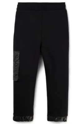 Kids' cotton-blend tracksuit bottoms with branded cargo pocket