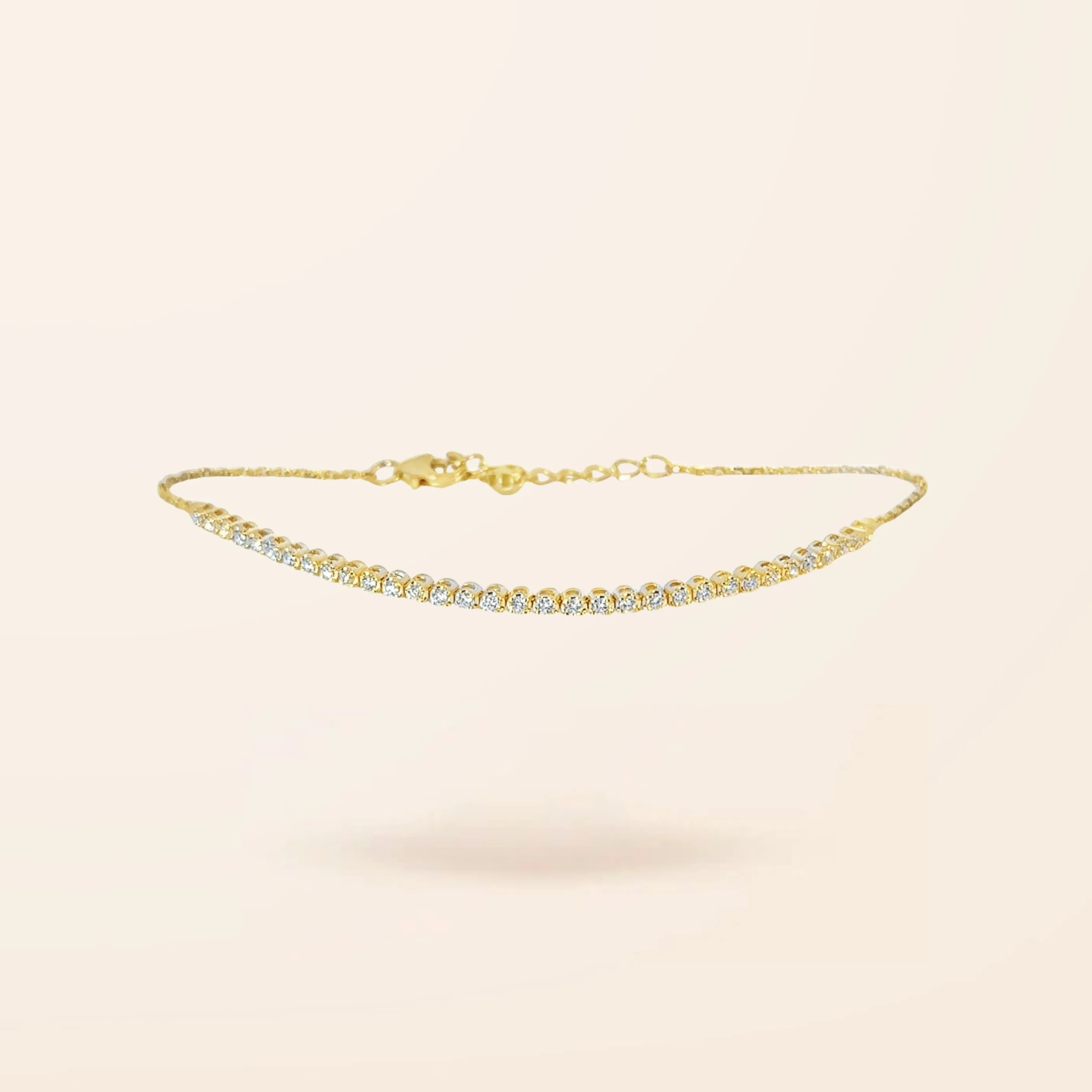 Lab Created 14K Gold Mini Diamond Tennis Bracelet