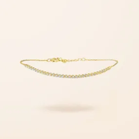 Lab Created 14K Gold Mini Diamond Tennis Bracelet