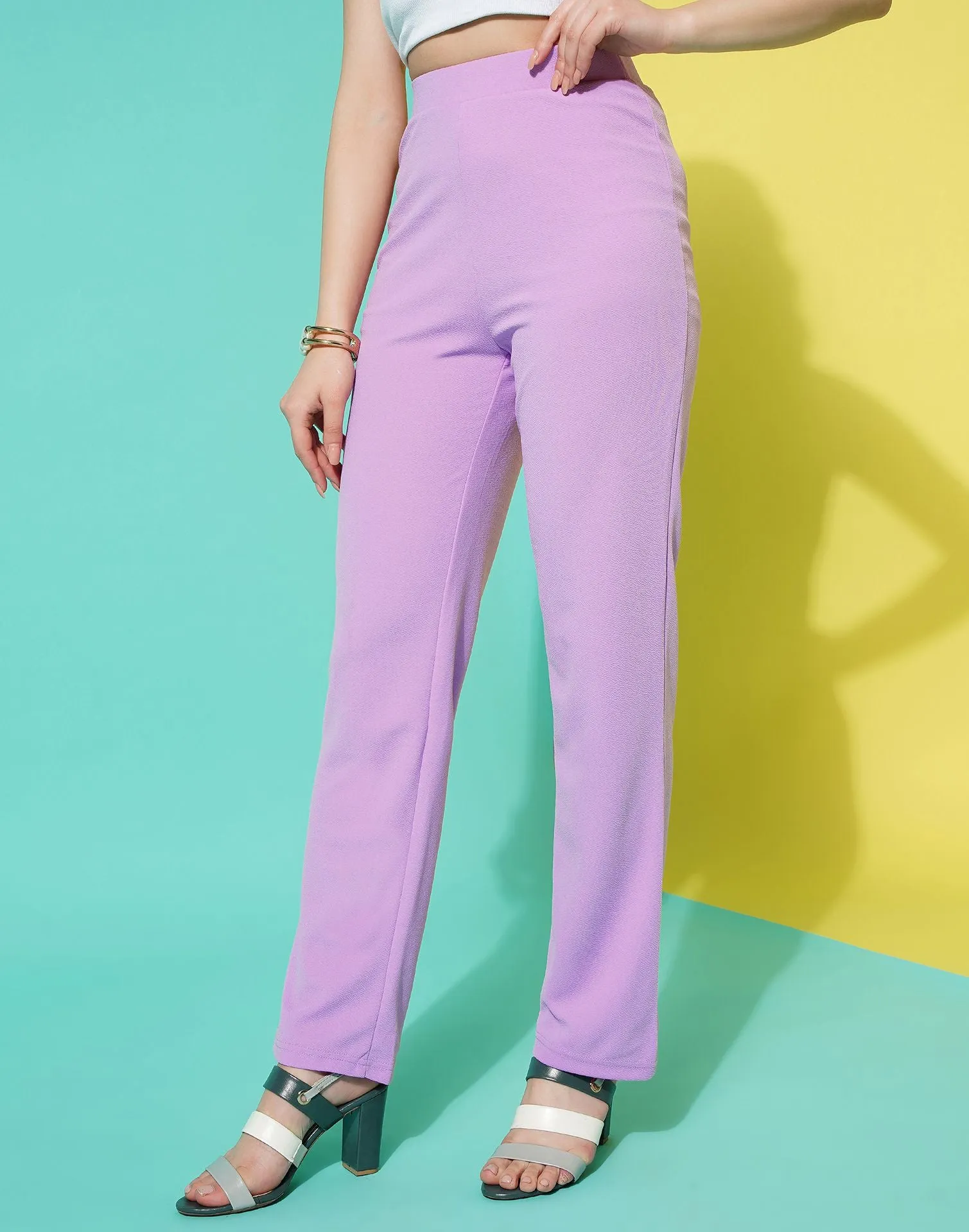 Lavender Straight Fit Trouser