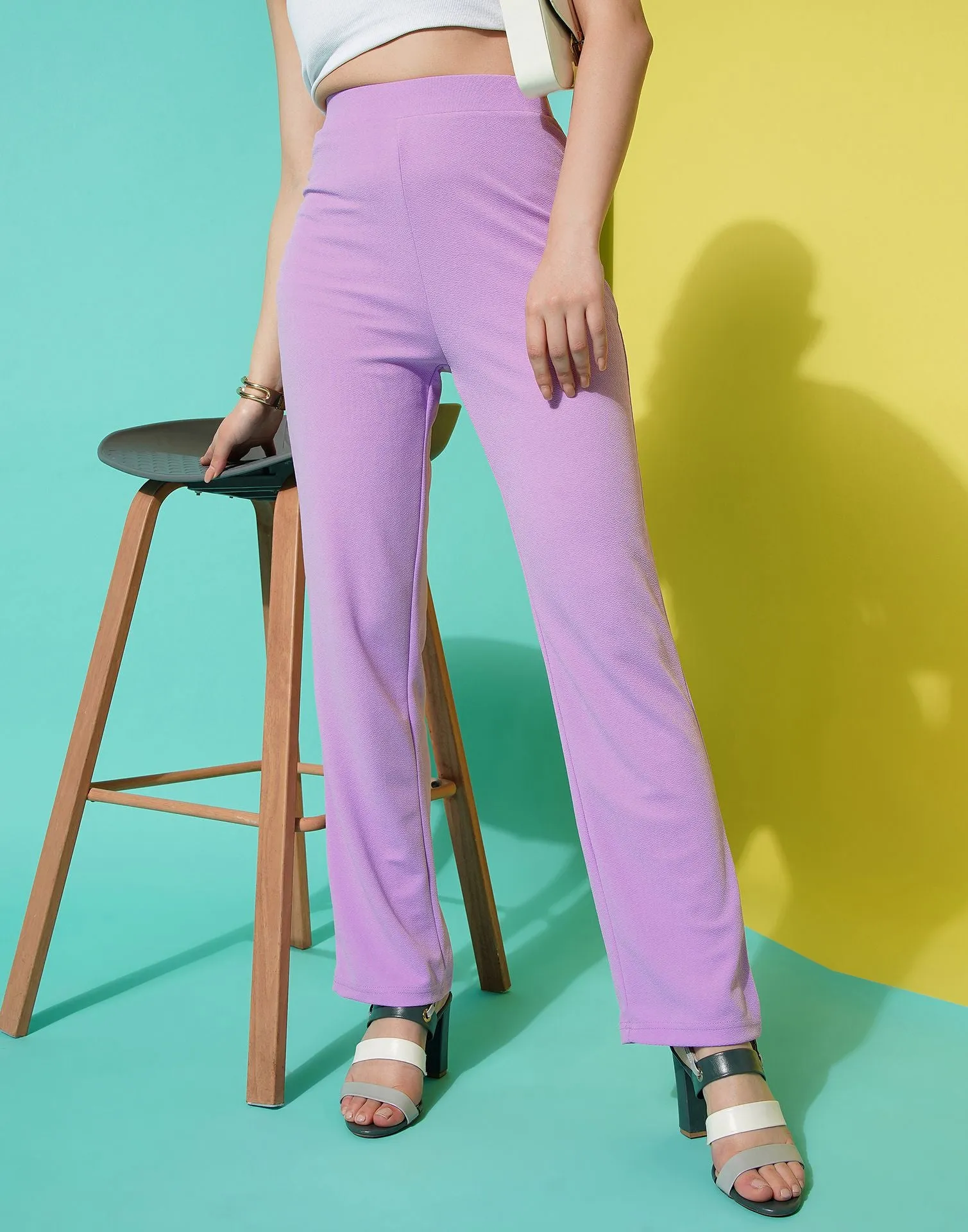 Lavender Straight Fit Trouser